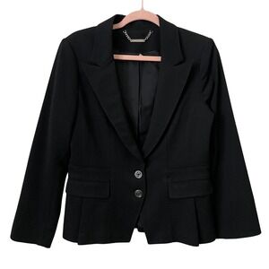 White House Black Market Blazer Womens Size 8 Peplum Jacket Preppy Minimalist